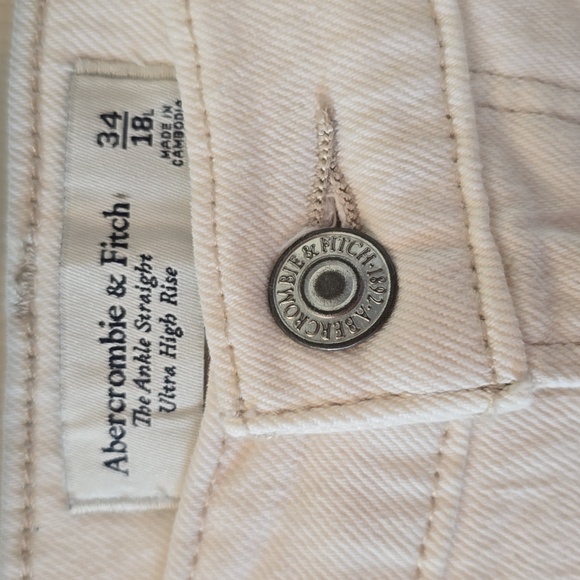 ABERCROMBIE & FITCH WOMEN'S PLUS IVORY WHITE "CURVE LOVE" PANTS SIZE 34/18 LONG - Picture 5 of 15